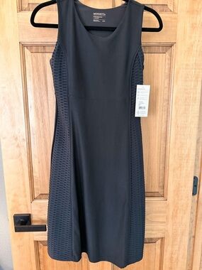 NWT Mondetta Black Textured-Panel Sleeveless A-Line Dress